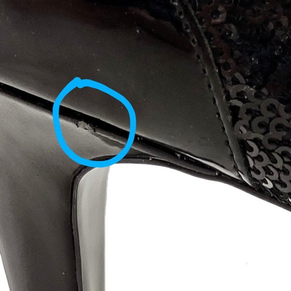 Tahari Black Sequined Platform High Heeled Pumps 8 1/2 8.5  M Patent Never Worn - Picture 5 of 8